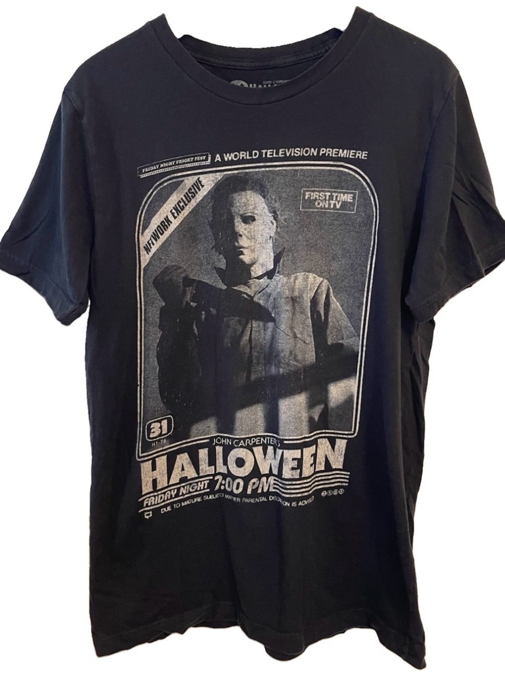Halloween Michael Myers T-Shirt TV AD Black Medium Women’s